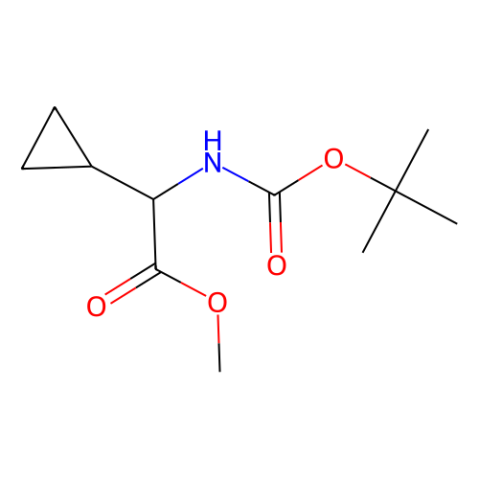 Cyclopropaneacetic acid, α-[[(1,1-dimethylethoxy)carbonyl]amino]-, methyl ester, (αR) Structure