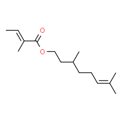 [S-(E)]-3,7-dimethyl-6-octenyl 2-methyl-2-butenoate结构式