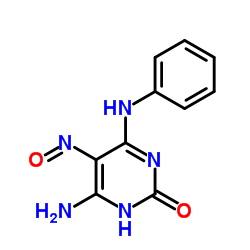 4-Amino-6-anilino-5-nitrosopyrimidin-2(1H)-one结构式