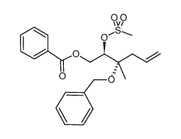 (2R,3S)-3-(benzyloxy)-3-methyl-2-((methylsulfonyl)oxy)hex-5-en-1-yl benzoate Structure