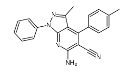 6-氨基-3-甲基-1-苯基-4-对甲苯-1H-吡唑并[3,4-b]吡啶-5-甲星空app结构式