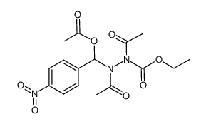 1-(α-acetoxy-4-nitrobenzyl)-1,2-diacetyl-2-ethoxycarbonylhydrazine Structure