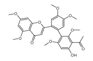 2-(3'-acetyl-4'-hydroxy-2',4,5,6'-tetramethoxy-[1,1'-biphenyl]-2-yl)-5,7-dimethoxy-4H-chromen-4-one Structure