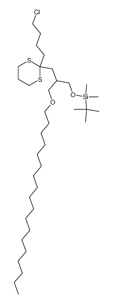 tert-Butyl-{3-[2-(4-chloro-butyl)-[1,3]dithian-2-yl]-2-octadecyloxymethyl-propoxy}-dimethyl-silane Structure