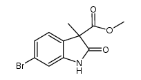 methyl 6-bromo-3-methyl-2-oxo-2,3-dihydro-1H-indole-3-carboxylate结构式