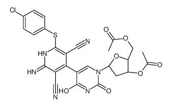 ((2R,5R)-3-乙酰氧基-5-(5-(2-氨基-6-(4-氯苯基硫代)-3,5-二氰基吡啶-4-基)-2,4-二氧代-3,4-二氢嘧啶-1(2H)-基)四氢呋喃-2-基)甲基 乙酸酯结构式