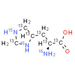 L-组氨酸-¹³C₆,¹⁵N₃结构式