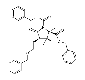 (2R,3S,4R)-dibenzyl 4-(2-(benzyloxy)ethyl)-3-hydroxy-3-methyl-5-oxo-2-vinylpyrrolidine-1,2-dicarboxylate Structure