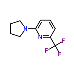 2-(1-Pyrrolidinyl)-6-(trifluoromethyl)pyridine结构式