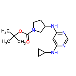 3-(6-Cyclopropylamino-pyrimidin-4-ylamino)-pyrrolidine-1-carboxylic acid tert-butyl ester Structure