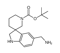 tert-butyl 5-(aminomethyl)spiro[indoline-3,3'-piperidine]-0'-carboxylate Structure