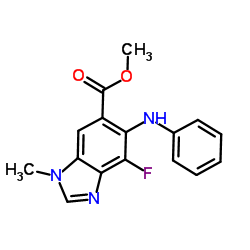 Methyl 4-Fluoro-1-Methyl-5-(Phenylamino)-1H-Benzo[D]Imidazole-6-Carboxylate structure