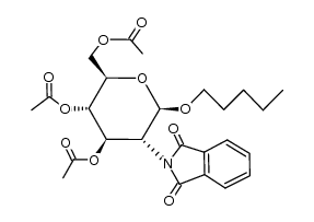 Pentyl 3,4,6-tri-O-acetyl-2-deoxy-2-phthalimido-β-D-glucopyranoside Structure