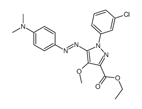 ethyl 1-(3-chlorophenyl)-5-(4-dimethylaminophenyl)diazenyl-4-methoxy-p yrazole-3-carboxylate Structure