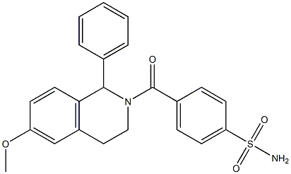 4-(6-methoxy-1-phenyl-1,2,3,4-tetrahydroisoquinoline-2-carbonyl)benzenesulfonamide结构式