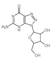 7H-1,2,3-Triazolo[4,5-d]pyrimidin-7-one,5-amino-3,4-dihydro-3-b-D-ribofuranosyl-结构式