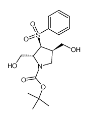 tert-butyl (2R,3S,4R)-2,4-bis(hydroxymethyl)-3-(phenylsulfonyl)pyrrolidine-1-carboxylate Structure