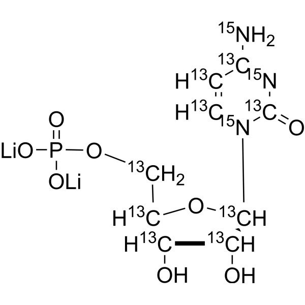 Cytidine 5′-monophosphate-13C9,15N3 dilithium结构式