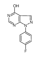 1-(4-氟苯基)-1,5-二氢-4H-吡唑并[3,4-d]嘧啶-4-酮结构式