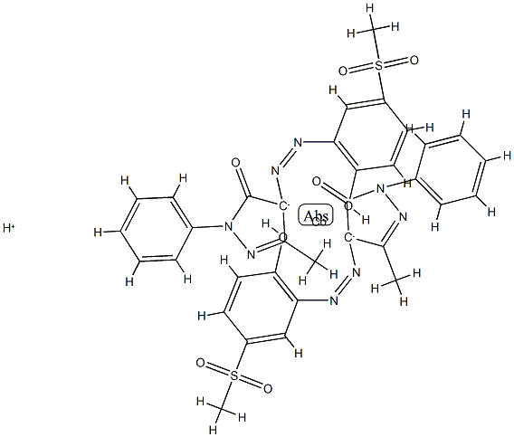 hydrogen bis[2,4-dihydro-4-[[2-hydroxy-5-mesylphenyl]azo]-5-methyl-2-phenyl-3H-pyrazol-3-onato(2-)]cobaltate(1-)结构式