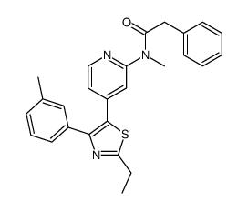 N-[4-[2-ethyl-4-(3-methylphenyl)-1,3-thiazol-5-yl]pyridin-2-yl]-N-methyl-2-phenylacetamide Structure