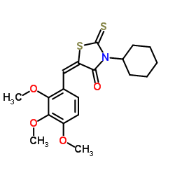 (5E)-3-Cyclohexyl-2-thioxo-5-(2,3,4-trimethoxybenzylidene)-1,3-thiazolidin-4-one Structure