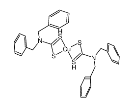 Copper, bisbis(phenylmethyl)carbamodithioato-.kappa.S,.kappa.S-, (SP-4-1)-结构式