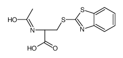 (2R)-2-acetamido-3-(1,3-benzothiazol-2-ylsulfanyl)propanoic acid Structure