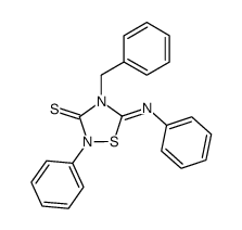 4-benzyl-2-phenyl-5-phenylimino-[1,2,4]thiadiazolidine-3-thione Structure