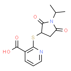 2-((1-isopropyl-2,5-dioxopyrrolidin-3-yl)thio)nicotinic acid Structure