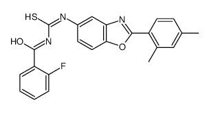 Benzamide, N-[[[2-(2,4-dimethylphenyl)-5-benzoxazolyl]amino]thioxomethyl]-2-fluoro- (9CI)结构式