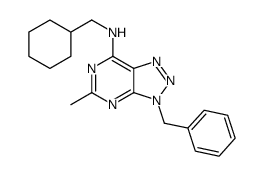 3H-1,2,3-Triazolo[4,5-d]pyrimidin-7-amine, N-(cyclohexylmethyl)-5-methyl-3-(phenylmethyl)- (9CI) Structure