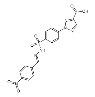 2-{4-[(4-nitro-benzylidene)-hydrazinosulfonyl]-phenyl}-2H-[1,2,3]triazole-4-carboxylic acid Structure