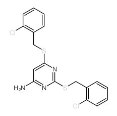 4-Pyrimidinamine,2,6-bis[[(2-chlorophenyl)methyl]thio]-结构式