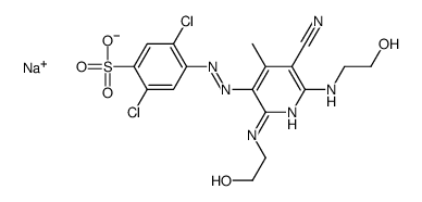 2,5-二氯-4-[[5-氰基-2,6-二[(2-羟乙基)氨基]-4-甲基-3-吡啶基]偶氮]苯磺酸单钠盐结构式
