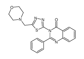 4(3H)-Quinazolinone, 3-(5-(4-morpholinylmethyl)-1,3,4-thiadiazol-2-yl)-2-phenyl-结构式