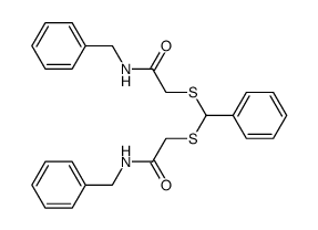 2,2'-((phenylmethylene)bis(sulfanediyl))bis(N-benzylacetamide)结构式