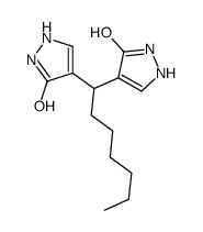 4-[1-(3-oxo-1,2-dihydropyrazol-4-yl)heptyl]-1,2-dihydropyrazol-3-one Structure