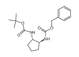 benzyl tert-butyl(1s,2s)-cyclopentane-1,2-diyldicarbamate结构式