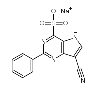 5H-Pyrrolo(3,2-d)pyrimidine-4-sulfonic acid, 7-cyano-2-phenyl-, sodium salt结构式