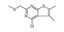 Thieno[2,3-d]pyrimidine, 4-chloro-5,6-dimethyl-2-[(methylthio)methyl]结构式