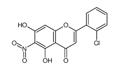 2-(2-chlorophenyl)-5,7-dihydroxy-6-nitrochromen-4-one Structure