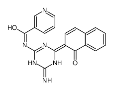 N-[2-amino-6-(1-oxonaphthalen-2-ylidene)-1H-1,3,5-triazin-4-yl]pyridine-3-carboxamide结构式