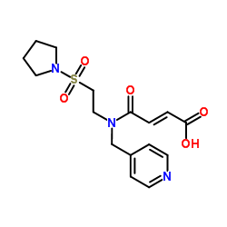 (2E)-4-Oxo-4-{(4-pyridinylmethyl)[2-(1-pyrrolidinylsulfonyl)ethyl]amino}-2-butenoic acid Structure