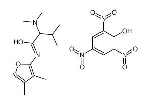 [1-[(3,4-dimethyl-1,2-oxazol-5-yl)amino]-3-methyl-1-oxobutan-2-yl]-dimethylazanium,2,4,6-trinitrophenolate Structure