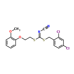 (2,4-Dichlorobenzyl)[2-(2-methoxyphenoxy)ethyl]-cyanocarbonimidodithioate结构式