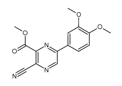 methyl 3-cyano-6-(3,4-dimethoxyphenyl)pyrazine-2-carboxylate Structure