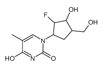 1-((1,2,3,4)-2-fluoro-3-hydroxy-4-(hydroxymethyl)cyclopentyl)-5-methyl-2,4-(1H,3H)-pyrimidinedione结构式