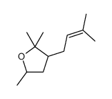 2,2,5-trimethyl-3-(3-methylbut-2-enyl)oxolane Structure