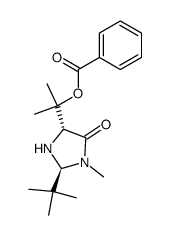 (2S,5R)-5-(O-benzoyl-1-methyl-1-hydroxyethyl)-2-t-butyl-3-methyl-4-imidazolidinone Structure